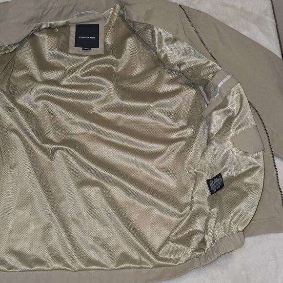 London Fog Men’s XL Beige Harrington Golf Jacket Zip Front Pockets Lightweight - Picture 13 of 14